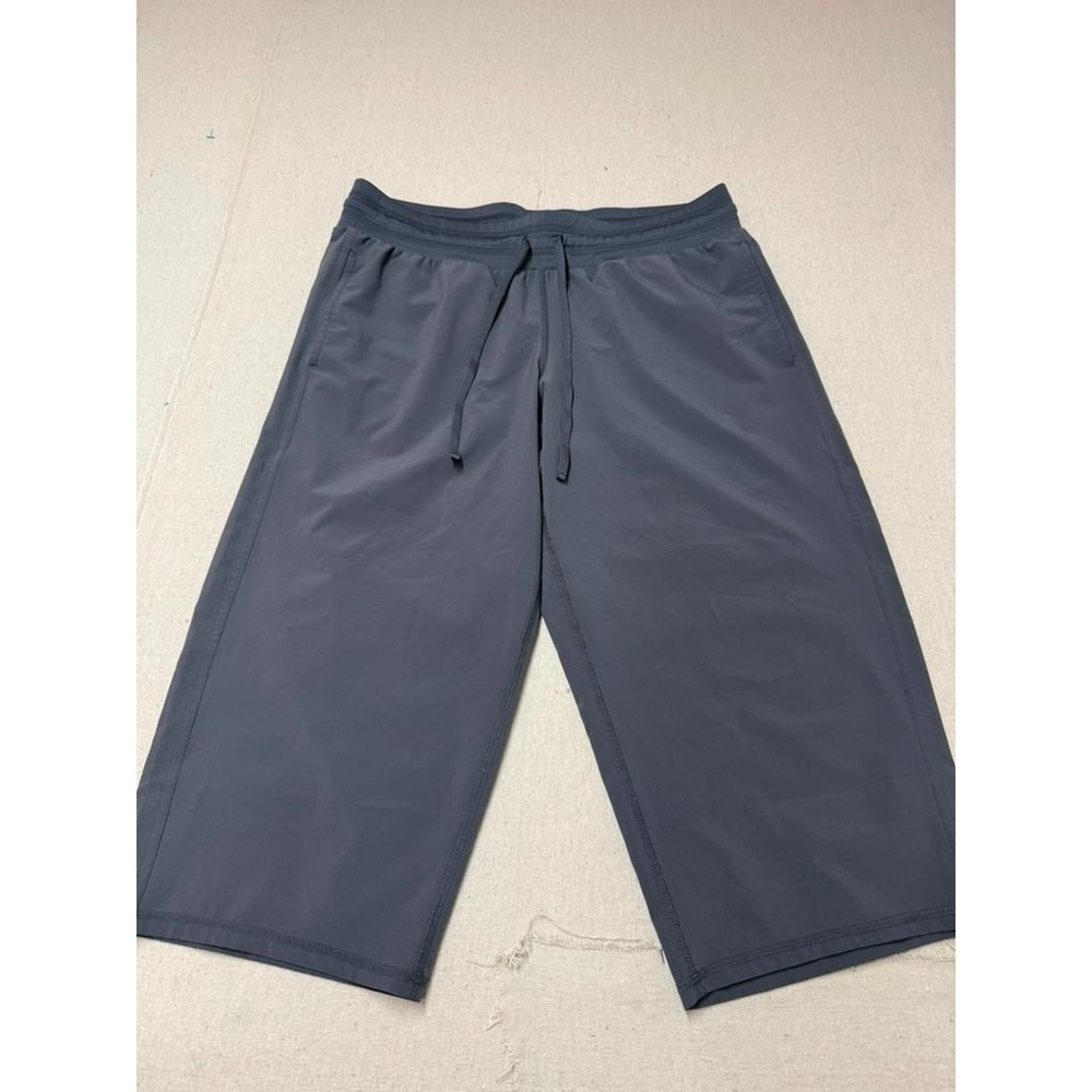 Champion Men's Athletic Capri Pants Large Gray Stretch Drawstring [A48]